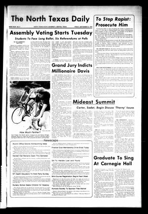 The North Texas Daily (Denton, Tex.), Vol. 62, No. 5, Ed. 1 Friday, September 8, 1978