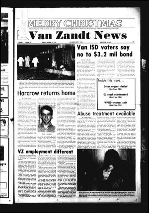 Primary view of object titled 'Van Zandt News (Wills Point, Tex.), Vol. 4, No. 29, Ed. 1 Sunday, December 22, 1985'.
