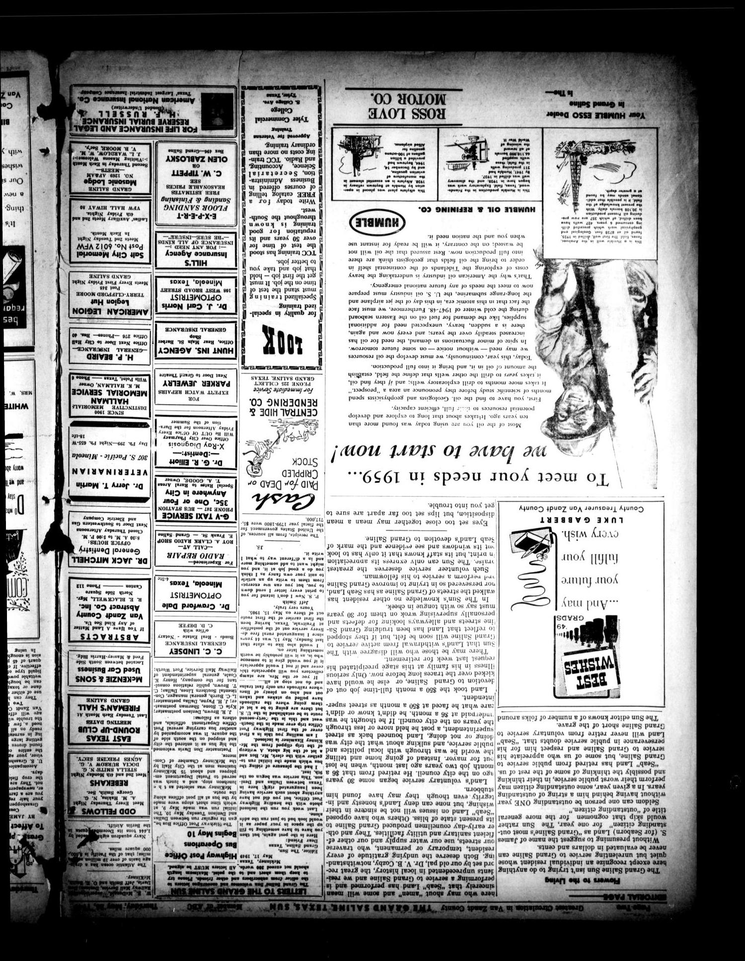The Grand Saline Sun (Grand Saline, Tex.), Vol. 57, No. 28, Ed. 1 Thursday, May 26, 1949
                                                
                                                    [Sequence #]: 2 of 14
                                                
