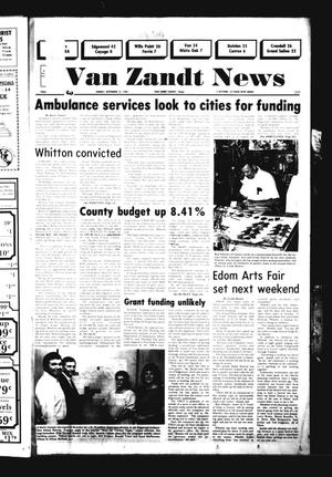 Van Zandt News (Wills Point, Tex.), Vol. [4], No. [15], Ed. 1 Sunday, September 15, 1985