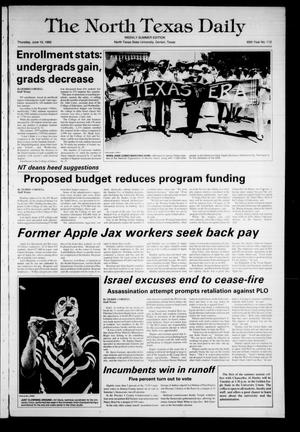 Primary view of object titled 'The North Texas Daily (Denton, Tex.), Vol. 65, No. 112, Ed. 1 Thursday, June 10, 1982'.