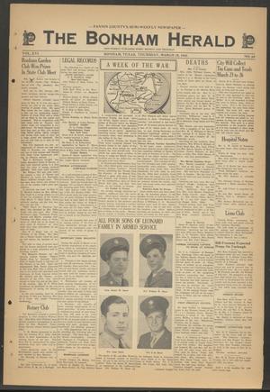 Primary view of object titled 'The Bonham Herald (Bonham, Tex.), Vol. 16, No. 64, Ed. 1 Thursday, March 18, 1943'.