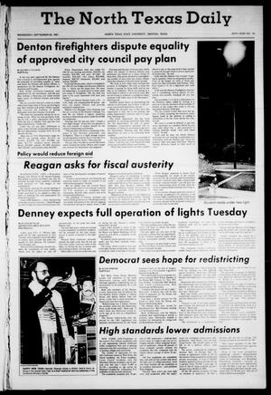 The North Texas Daily (Denton, Tex.), Vol. 65, No. 18, Ed. 1 Wednesday, September 30, 1981