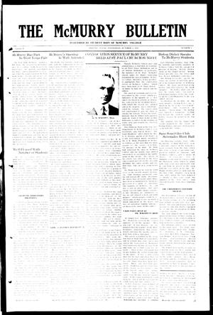 The McMurry Bulletin (Abilene, Tex.), Vol. 1, No. 2, Ed. 1, Wednesday, October 3, 1923