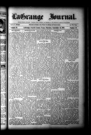Primary view of object titled 'La Grange Journal. (La Grange, Tex.), Vol. 28, No. 39, Ed. 1 Thursday, September 26, 1907'.