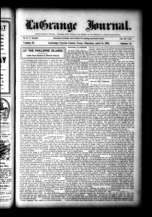 La Grange Journal. (La Grange, Tex.), Vol. 28, No. 16, Ed. 1 Thursday, April 16, 1908