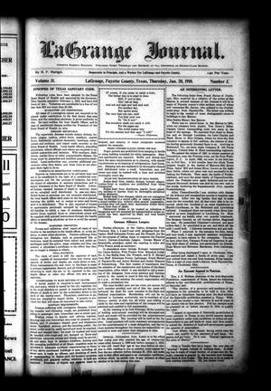 Primary view of object titled 'La Grange Journal. (La Grange, Tex.), Vol. 31, No. 3, Ed. 1 Thursday, January 20, 1910'.