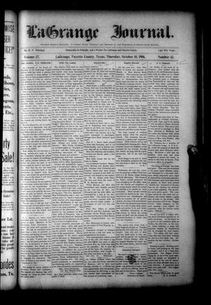 La Grange Journal. (La Grange, Tex.), Vol. 27, No. 42, Ed. 1 Thursday, October 18, 1906