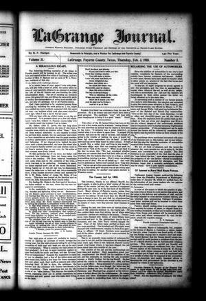 La Grange Journal. (La Grange, Tex.), Vol. 31, No. 5, Ed. 1 Thursday, February 3, 1910