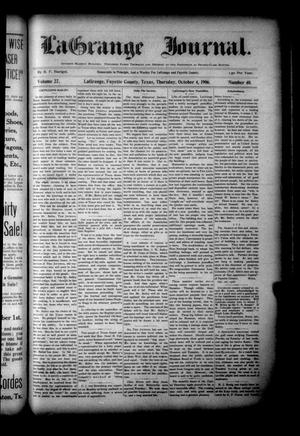 La Grange Journal. (La Grange, Tex.), Vol. 27, No. 40, Ed. 1 Thursday, October 4, 1906