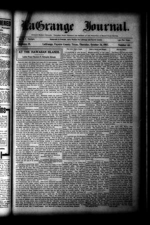 La Grange Journal. (La Grange, Tex.), Vol. 28, No. 43, Ed. 1 Thursday, October 24, 1907