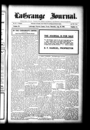 La Grange Journal. (La Grange, Tex.), Vol. 28, No. 34, Ed. 1 Thursday, August 20, 1908
