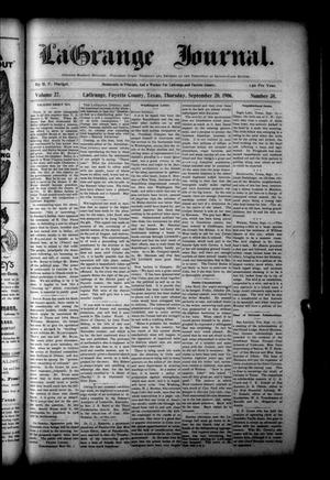 La Grange Journal. (La Grange, Tex.), Vol. 27, No. 38, Ed. 1 Thursday, September 20, 1906