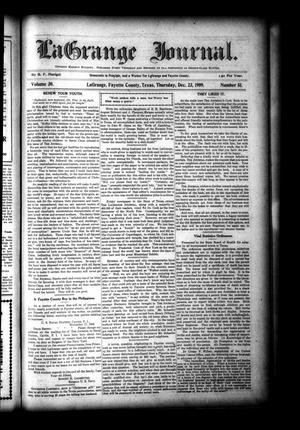Primary view of object titled 'La Grange Journal. (La Grange, Tex.), Vol. 30, No. 51, Ed. 1 Thursday, December 23, 1909'.