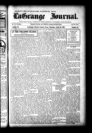 La Grange Journal. (La Grange, Tex.), Vol. 28, No. 18, Ed. 1 Thursday, April 30, 1908
