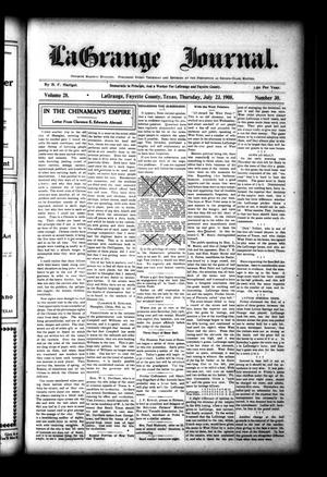 Primary view of object titled 'La Grange Journal. (La Grange, Tex.), Vol. 28, No. 30, Ed. 1 Thursday, July 23, 1908'.