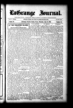La Grange Journal. (La Grange, Tex.), Vol. 28, No. 25, Ed. 1 Thursday, June 18, 1908