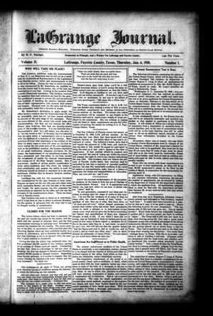 La Grange Journal. (La Grange, Tex.), Vol. 31, No. 1, Ed. 1 Thursday, January 6, 1910