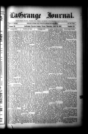Primary view of object titled 'La Grange Journal. (La Grange, Tex.), Vol. 28, No. 25, Ed. 1 Thursday, June 20, 1907'.