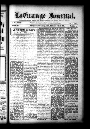 La Grange Journal. (La Grange, Tex.), Vol. 30, No. 7, Ed. 1 Thursday, February 18, 1909