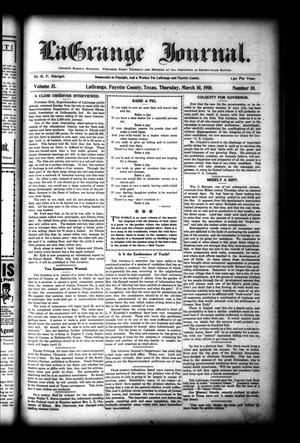 La Grange Journal. (La Grange, Tex.), Vol. 31, No. 10, Ed. 1 Thursday, March 10, 1910