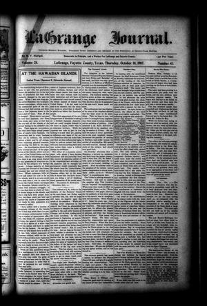 La Grange Journal. (La Grange, Tex.), Vol. 28, No. 41, Ed. 1 Thursday, October 10, 1907