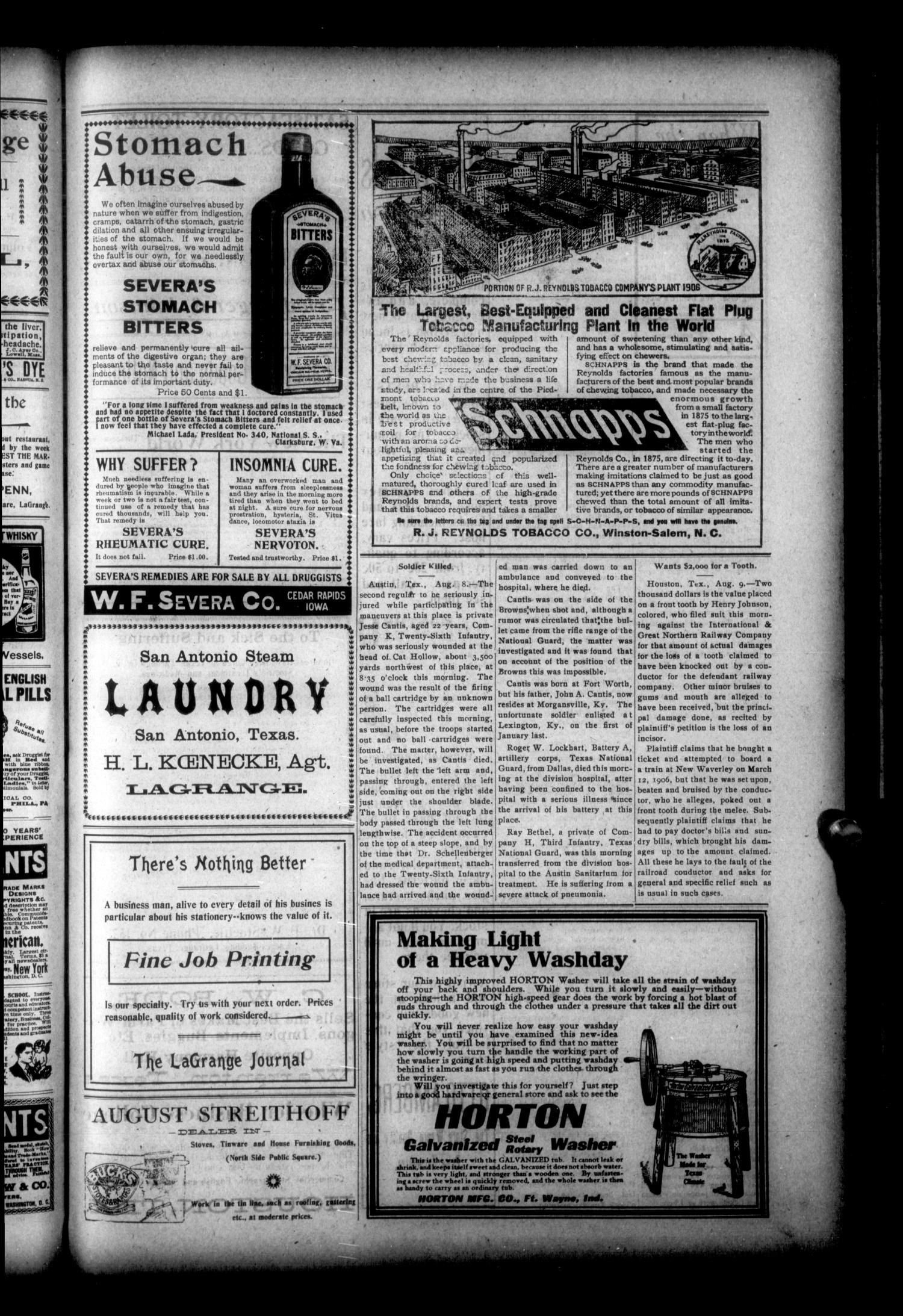 La Grange Journal. (La Grange, Tex.), Vol. 27, No. 33, Ed. 1 Thursday, August 16, 1906
                                                
                                                    [Sequence #]: 3 of 8
                                                