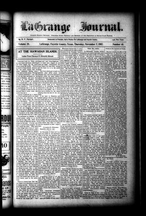 La Grange Journal. (La Grange, Tex.), Vol. 28, No. 45, Ed. 1 Thursday, November 7, 1907