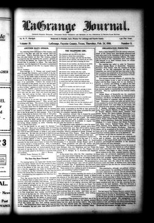La Grange Journal. (La Grange, Tex.), Vol. 31, No. 8, Ed. 1 Thursday, February 24, 1910