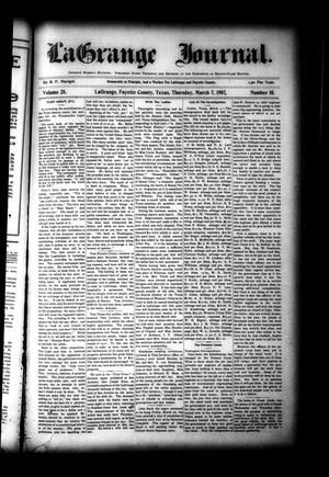 La Grange Journal. (La Grange, Tex.), Vol. 28, No. 10, Ed. 1 Thursday, March 7, 1907