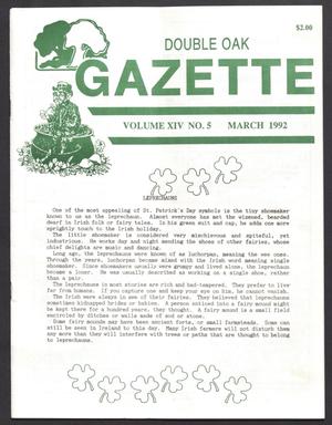 Primary view of object titled 'Double Oak Gazette (Double Oak, Tex.), Vol. 14, No. 5, Ed. 1, March 1992'.