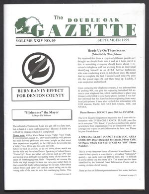 Primary view of object titled 'The Double Oak Gazette (Double Oak, Tex.), Vol. 24, No. 9, Ed. 1 Wednesday, September 1, 1999'.