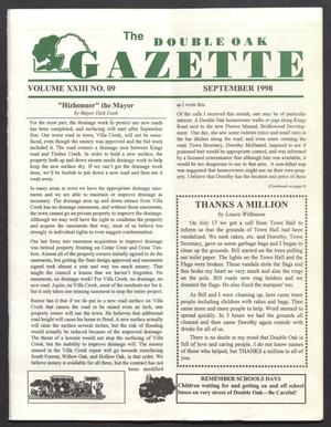 Primary view of object titled 'The Double Oak Gazette (Double Oak, Tex.), Vol. 23, No. 9, Ed. 1 Tuesday, September 1, 1998'.
