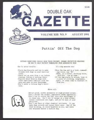 Primary view of object titled 'Double Oak Gazette (Double Oak, Tex.), Vol. 13, No. 9, Ed. 1, August 1991'.