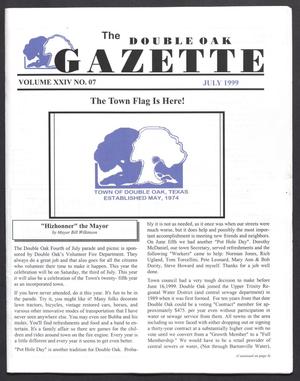 The Double Oak Gazette (Double Oak, Tex.), Vol. 24, No. 7, Ed. 1 Thursday, July 1, 1999