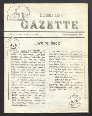 Double Oak Gazette (Double Oak, Tex.), Vol. 11, No. 1, Ed. 1, October 1988