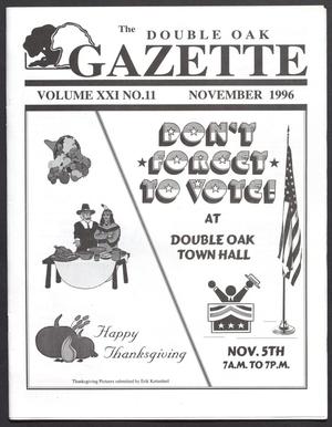 The Double Oak Gazette (Double Oak, Tex.), Vol. 21, No. 11, Ed. 1, November 1996