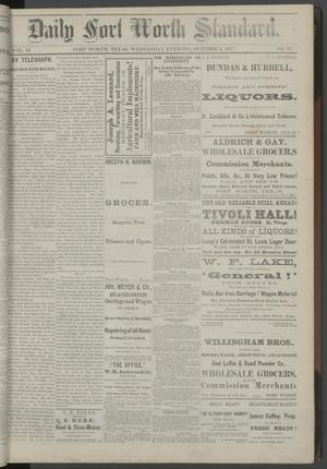 Daily Fort Worth Standard. (Fort Worth, Tex.), Vol. 2, No. 27, Ed. 1 Wednesday, October 3, 1877