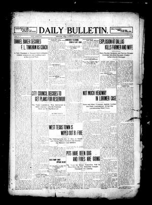Primary view of object titled 'Daily Bulletin. (Brownwood, Tex.), Vol. 11, No. 233, Ed. 1 Wednesday, July 19, 1911'.