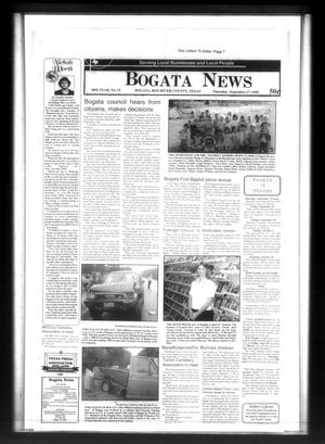 Bogata News (Bogata, Tex.), Vol. 88, No. 19, Ed. 1 Thursday, September 17, 1998