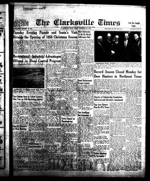 Primary view of object titled 'The Clarksville Times (Clarksville, Tex.), Vol. 86, No. 45, Ed. 1 Friday, November 28, 1958'.