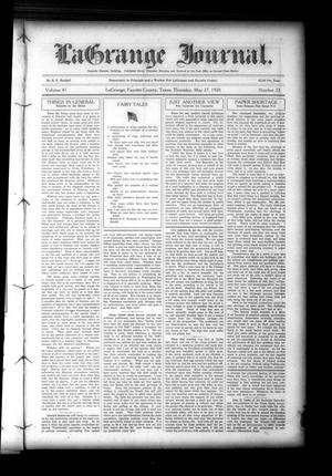 La Grange Journal. (La Grange, Tex.), Vol. 41, No. 22, Ed. 1 Thursday, May 27, 1920