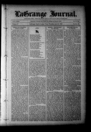 La Grange Journal. (La Grange, Tex.), Vol. 41, No. 26, Ed. 1 Thursday, June 24, 1920
