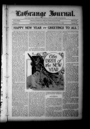 La Grange Journal. (La Grange, Tex.), Vol. 41, No. 53, Ed. 1 Thursday, December 30, 1920
