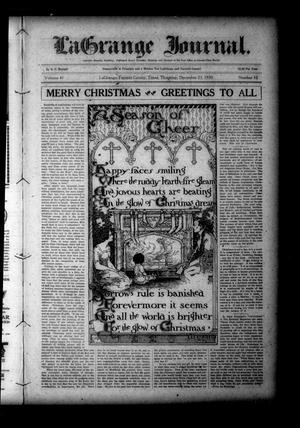 La Grange Journal. (La Grange, Tex.), Vol. 41, No. 52, Ed. 1 Thursday, December 23, 1920