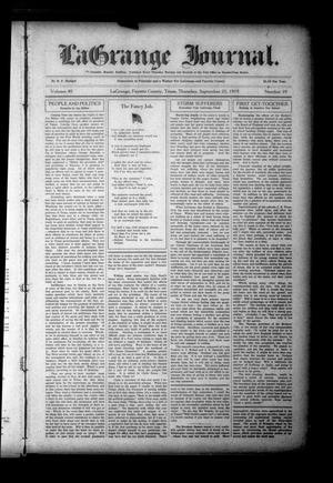 Primary view of object titled 'La Grange Journal. (La Grange, Tex.), Vol. 40, No. 39, Ed. 1 Thursday, September 25, 1919'.