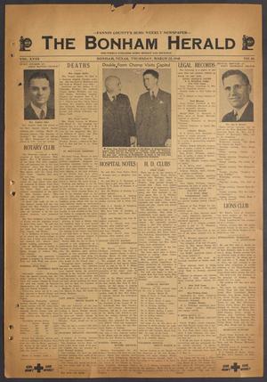 Primary view of object titled 'The Bonham Herald (Bonham, Tex.), Vol. 18, No. 66, Ed. 1 Thursday, March 22, 1945'.