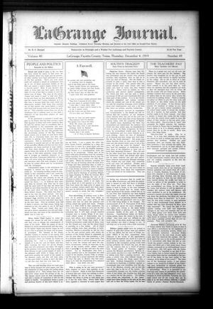 La Grange Journal. (La Grange, Tex.), Vol. 40, No. 49, Ed. 1 Thursday, December 4, 1919