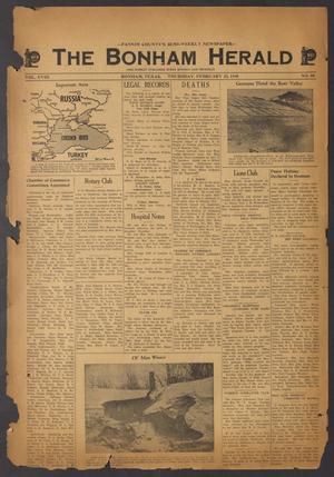 Primary view of object titled 'The Bonham Herald (Bonham, Tex.), Vol. 18, No. 58, Ed. 1 Thursday, February 22, 1945'.