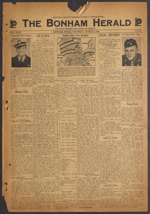 Primary view of object titled 'The Bonham Herald (Bonham, Tex.), Vol. 18, No. 62, Ed. 1 Thursday, March 8, 1945'.